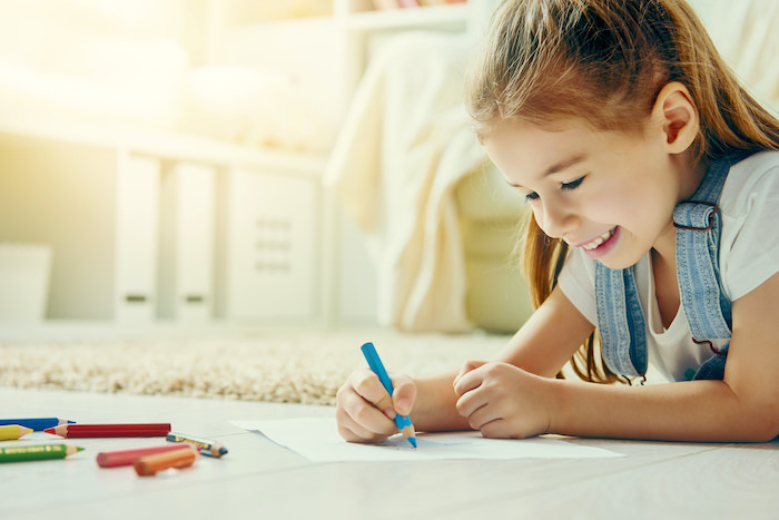 Coloring page used by little girl