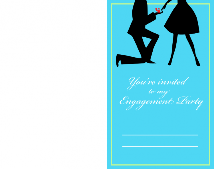 Classy Blue Engagement Party Printable Invitations