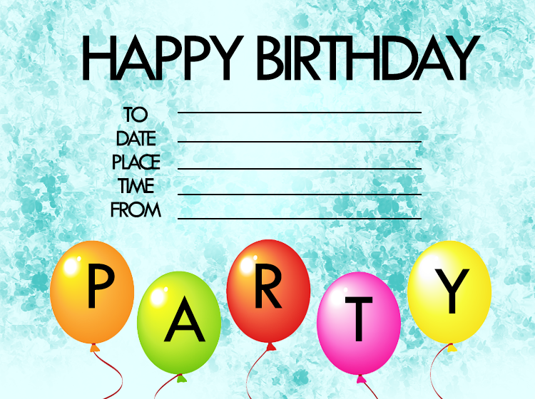 Printable Birthday Balloons Invitation