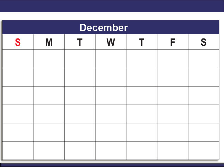 Printable Blank December Calendars
