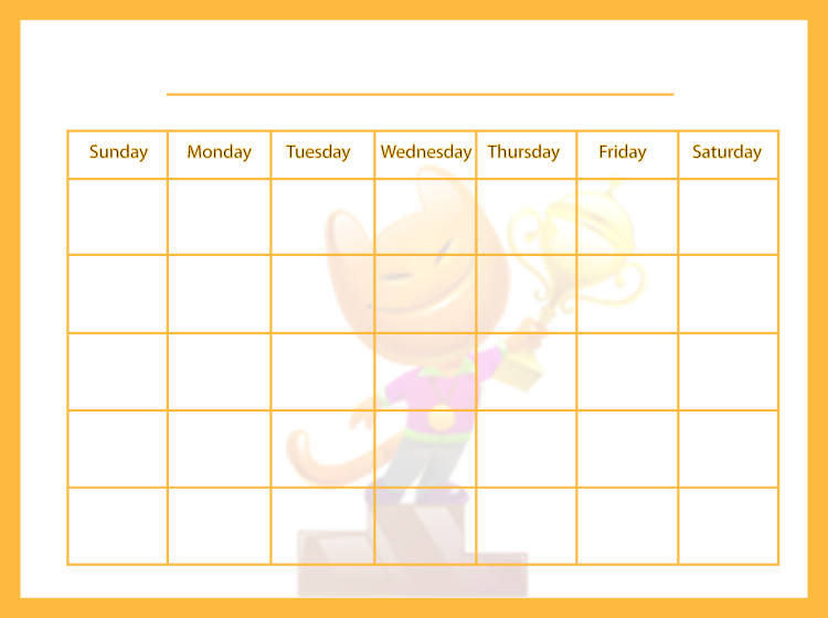 Printable Yellow Blank Calendars