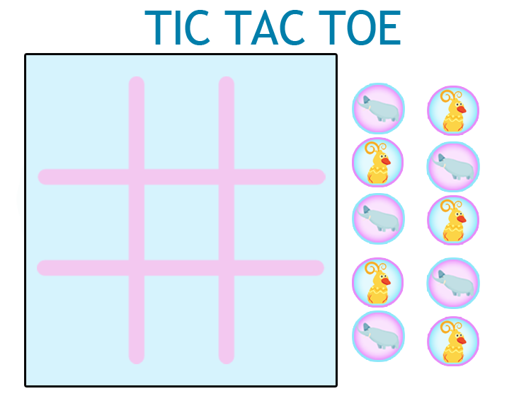 Printable Blue Tic Tac Toe Board Game
