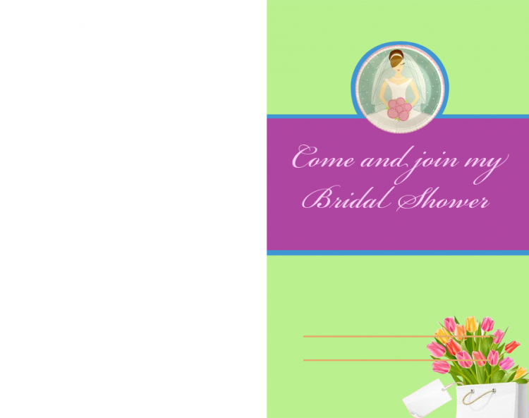 Green and Purple Printable Bridal Shower Invitation