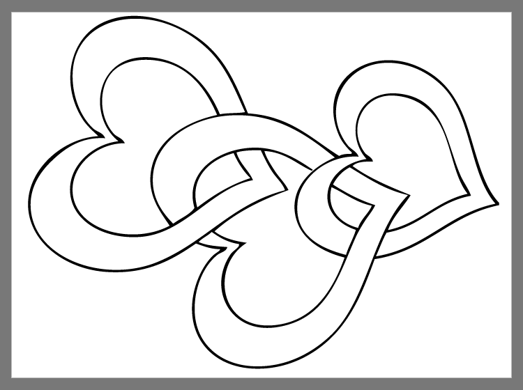 Interlinked Valentine's Hearts Coloring Sheets