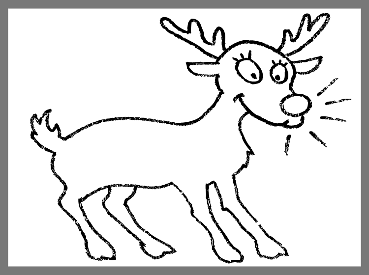 Rudolph the Reindeer Printable Coloring Sheet