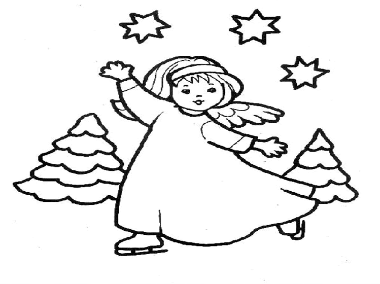 Snow Angel Coloring Sheets 
