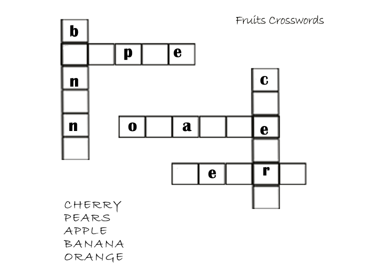 Printable Fruit Crossword Puzzle