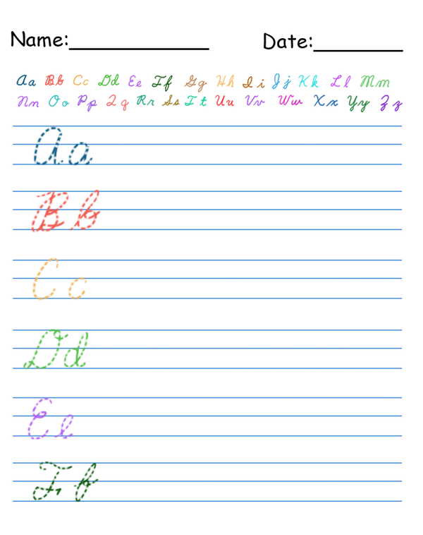 Printable tracing Cursive Words Worksheets