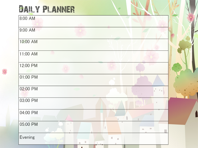 Printable Cityscape Daily Calendars