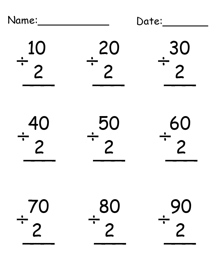 Printable Division Worksheet