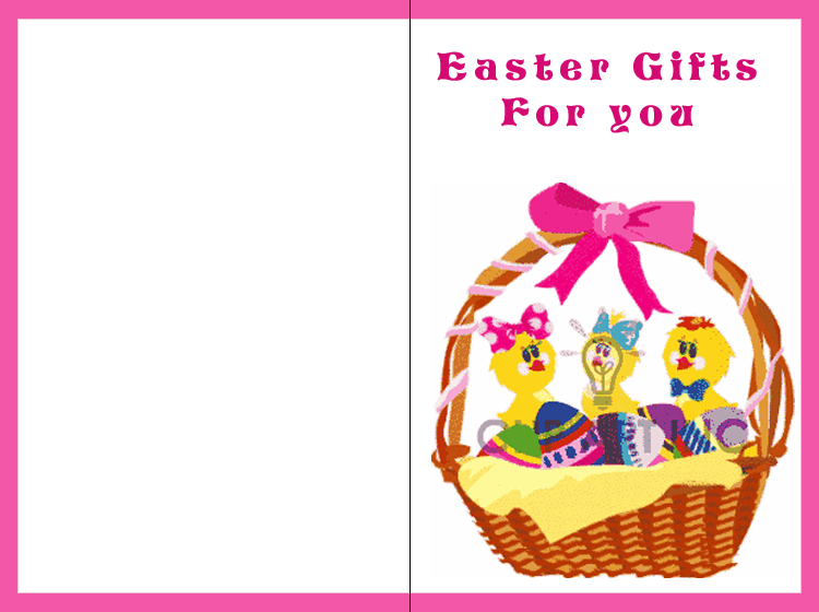 Pink Easter Basket Printable Easter Card