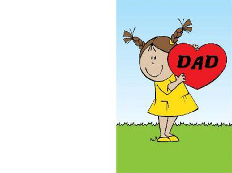 Printable Red Heart Father's Day Cards