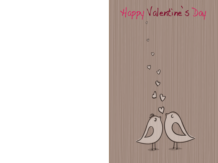 Printable Kissing Doves Valentine's Day Cards
