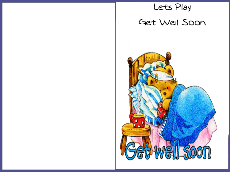Let's Play Bear Get Well Card