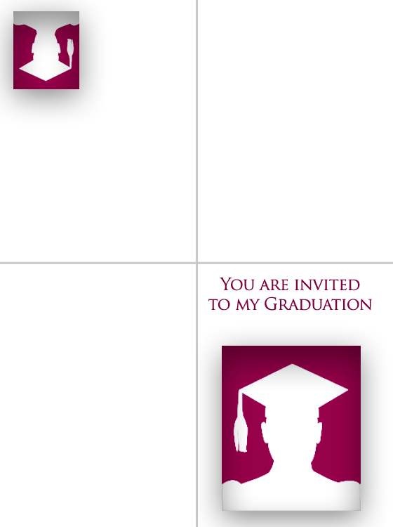 Printable Red Graduation Invitation