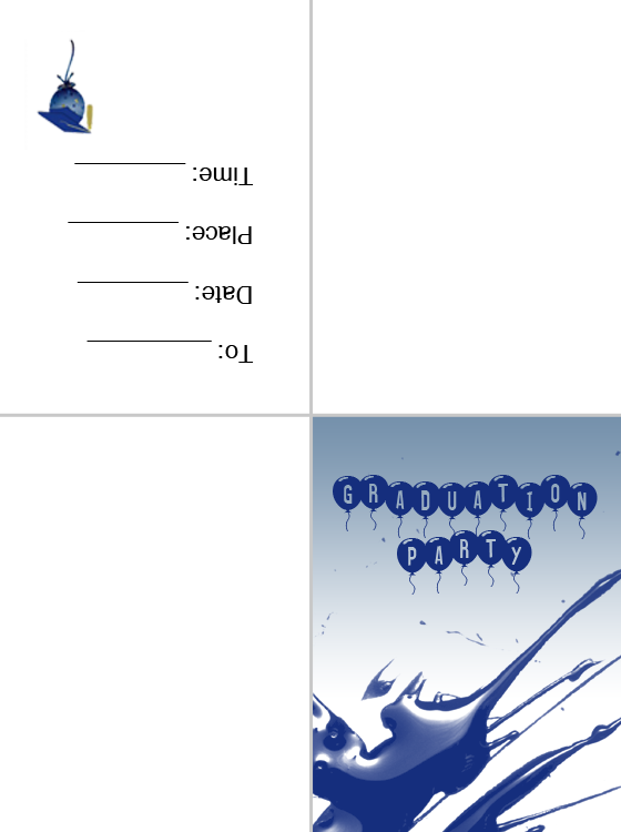 Printable Trifold Blue Graduation Invitations
