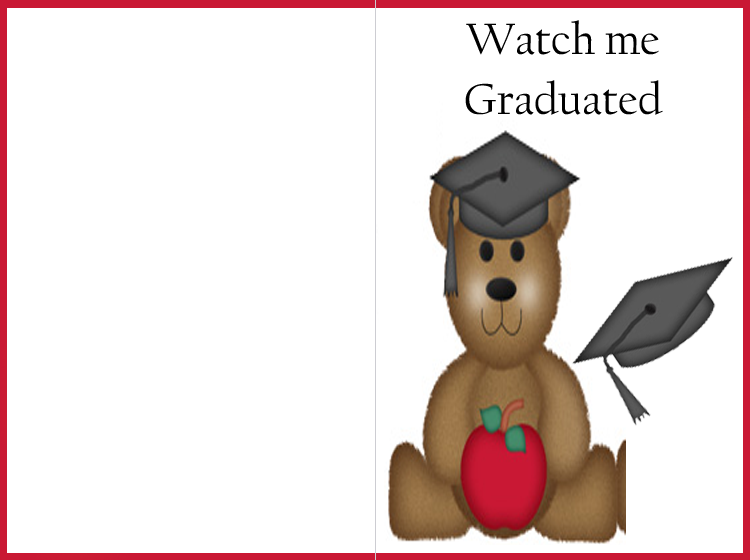 Watch Me Graduated Bear Printable Graduation Invitation