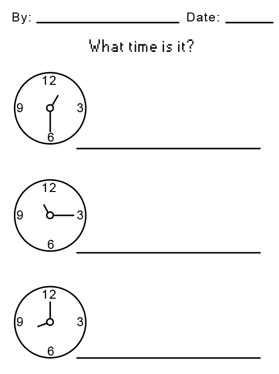 How to Tell Time Printable Kids Worksheets