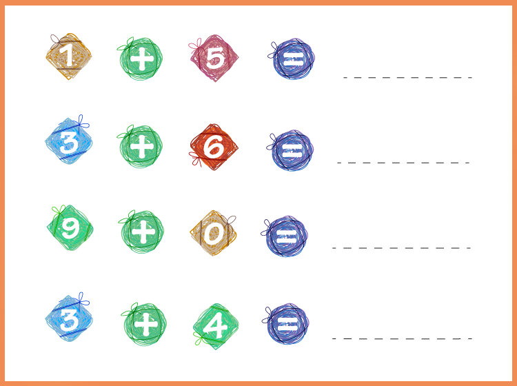 Adding with Shapes Printable Math Worksheets