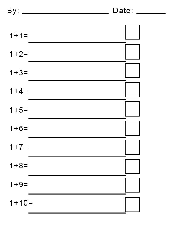 Simple Addition Math Worksheets
