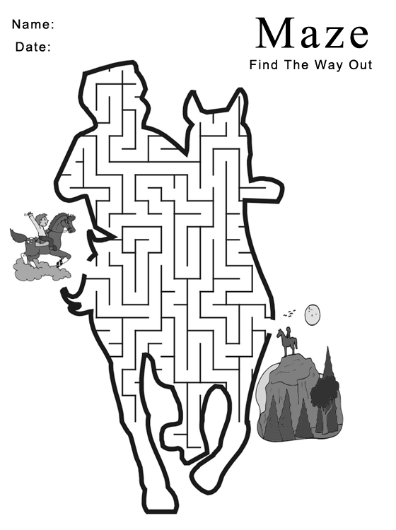 Printable Cowboy Maze Games