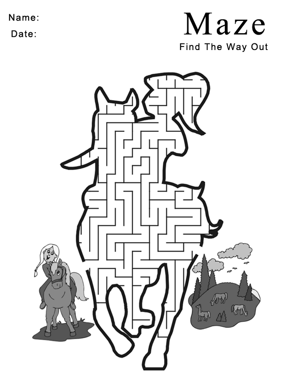 Printable Pony Maze Games