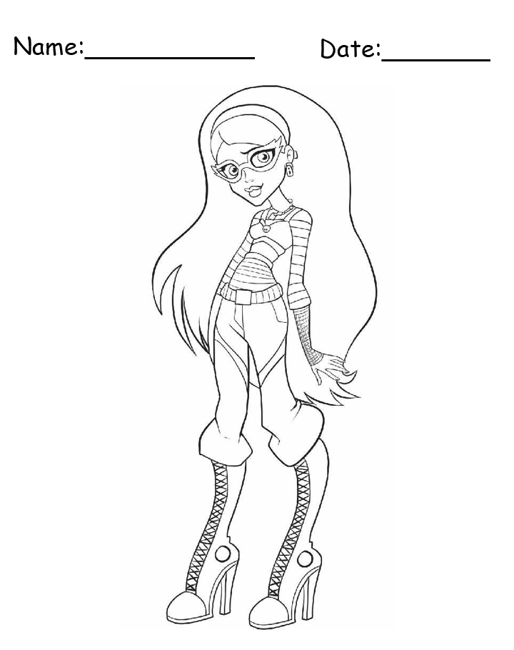 Ghoulia Yelps Monster High Printable Coloring Pages