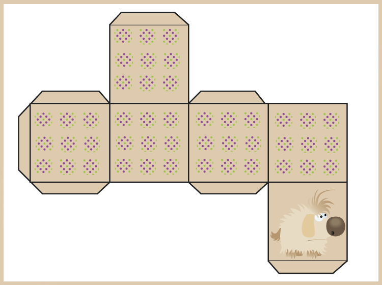 Brown Foldable Box Craft with Brown Dog