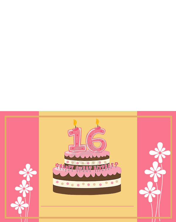 Printable Sweet Sixteen Party Cake Invitations