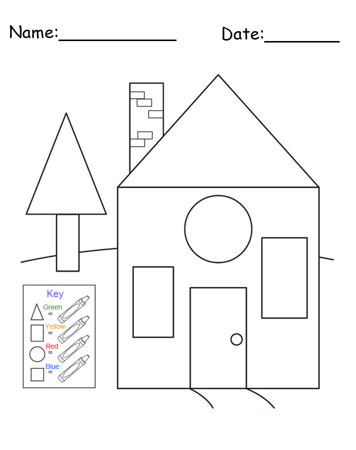 Free Printable House Shapes Worksheet