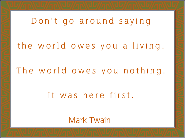 Mark Twain Green Border Printable Quotes