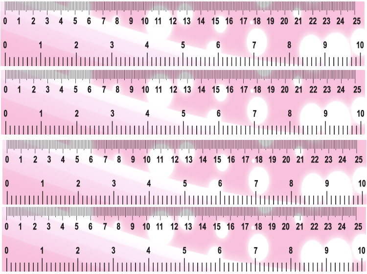 Pink Bubbles Printable Ruler