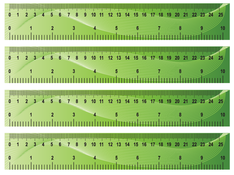Printable Green Waves Craft Rulers
