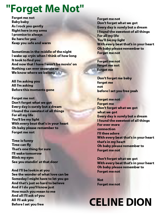 Printable Forget Me Not Music Sheets