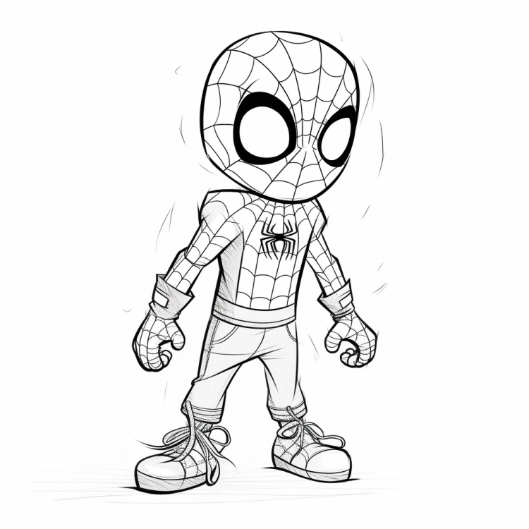 Leaping Spiderman Printable Coloring Pages
