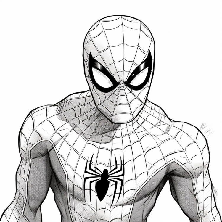 Leaping Spiderman Printable Coloring Pages