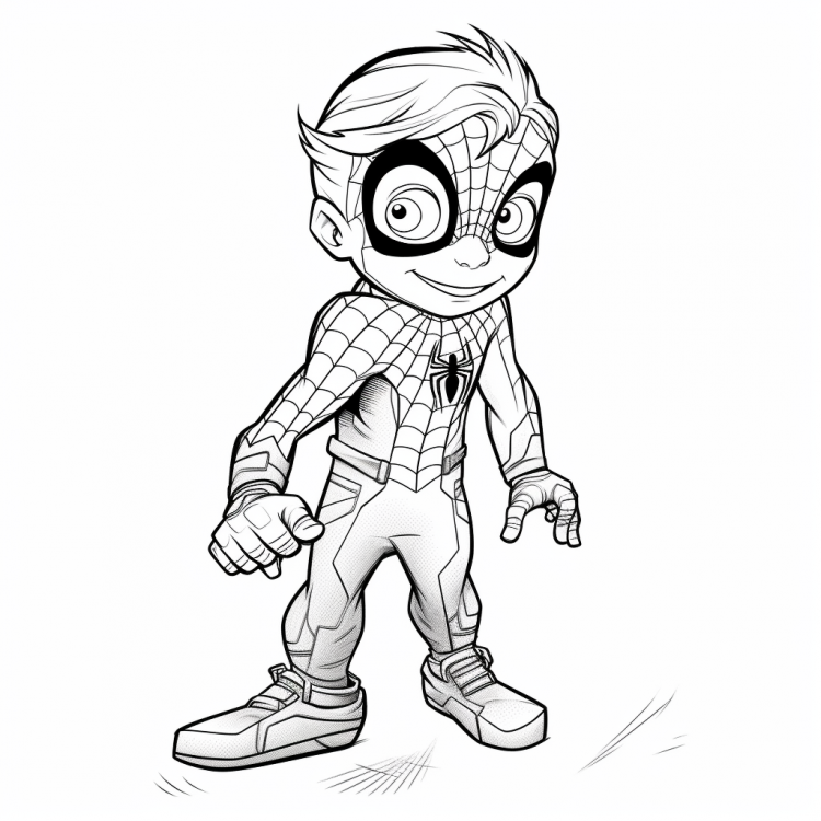 Leaping Spiderman Printable Coloring Pages
