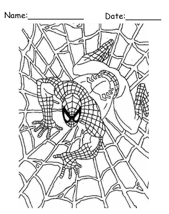 Spiderman Web Printable Coloring Pages