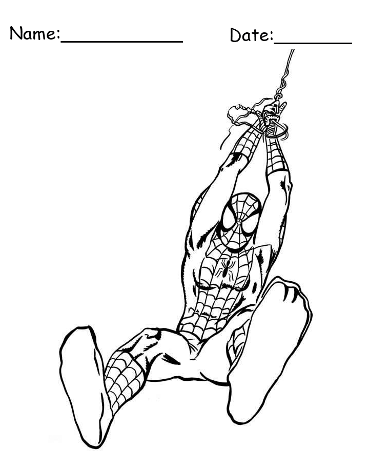 Spiderman Web Rope Printable Coloring Pages
