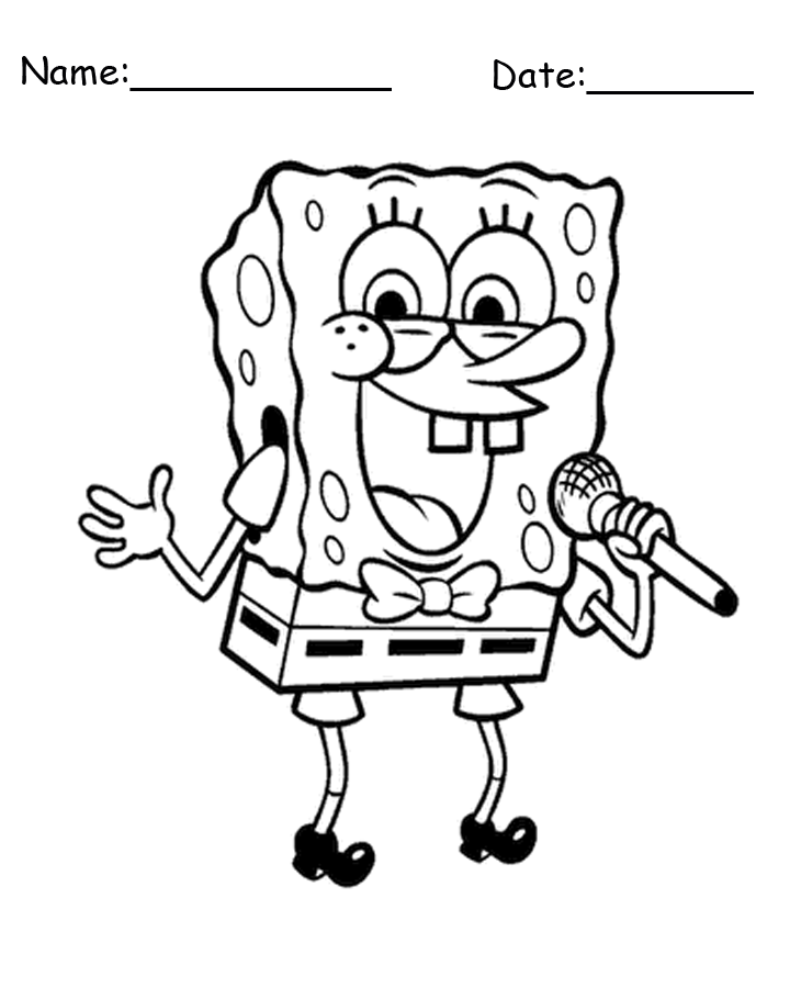 Spongebob Singing Printable Coloring Pages