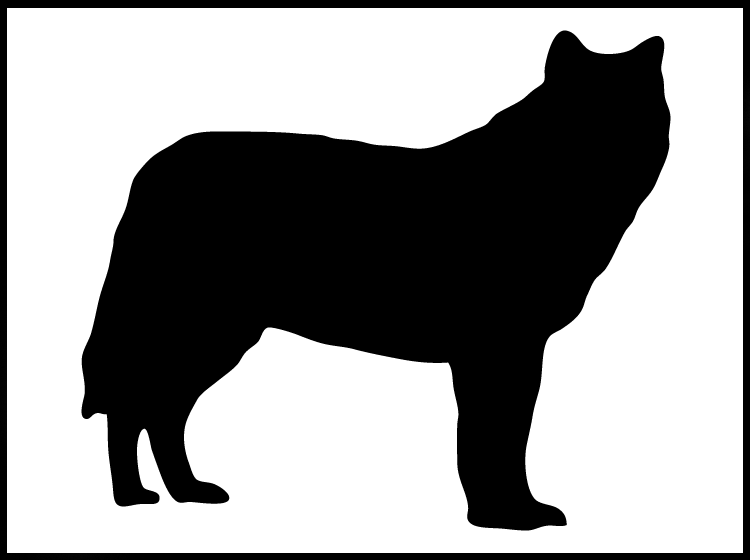 Standing Wolf Printable Stencil