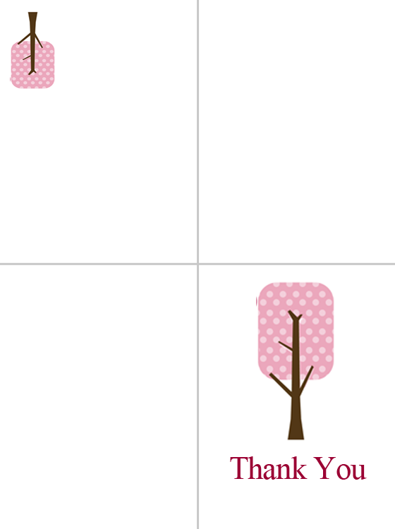 Printable Tree Thank You Cards