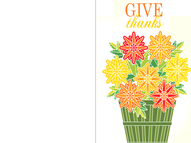 Printable Give Thanks Happy Thanksgiving Cards