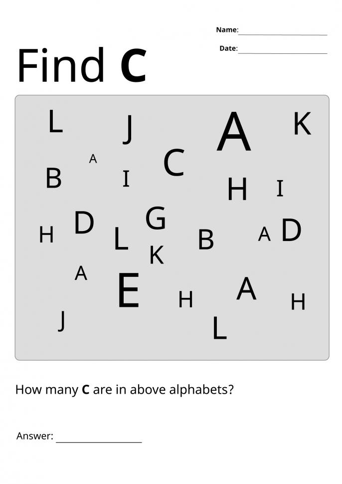 Printable Letters Visual Scanning Worksheets