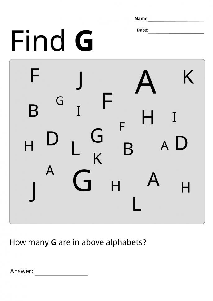 Printable Letters Visual Scanning Worksheets