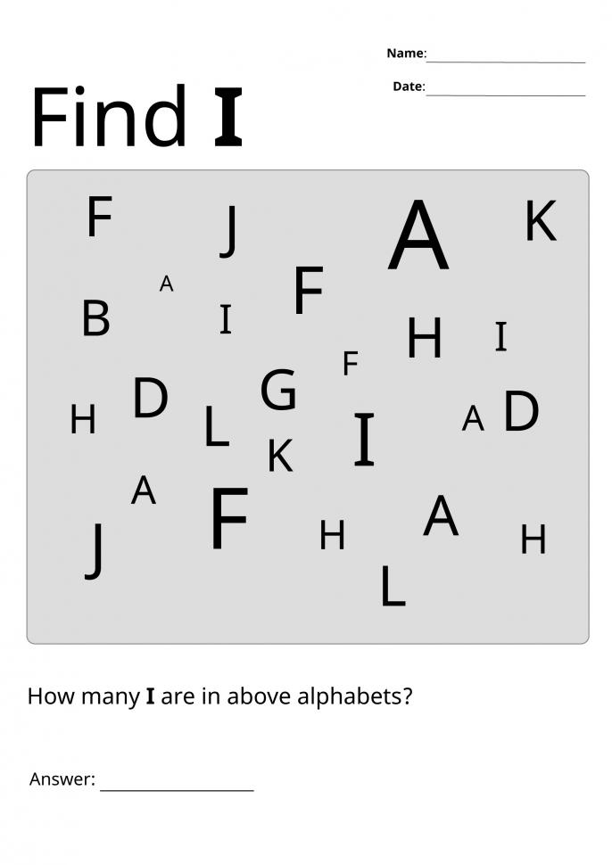 Printable Letters Visual Scanning Worksheets