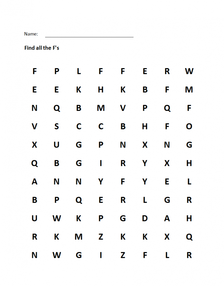 Printable Visual Scanning Worksheet