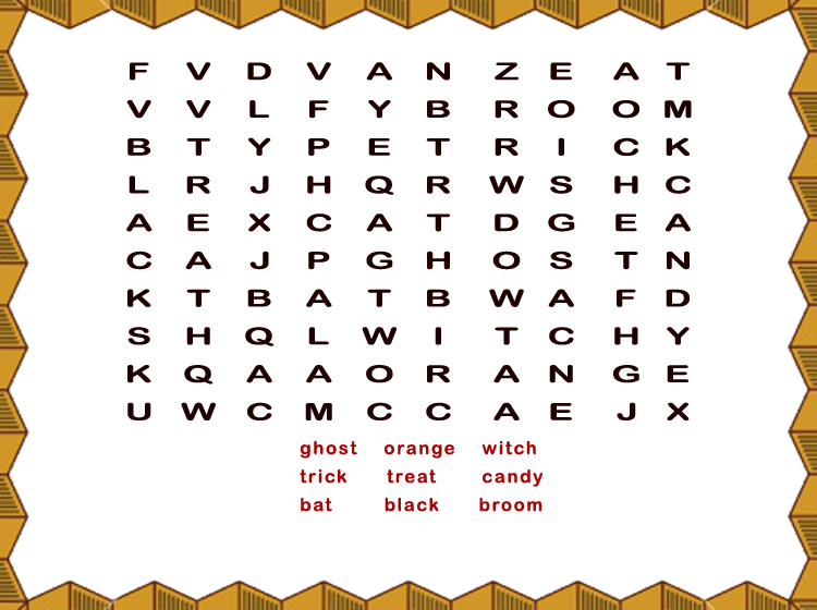 Printable Halloween Word Search