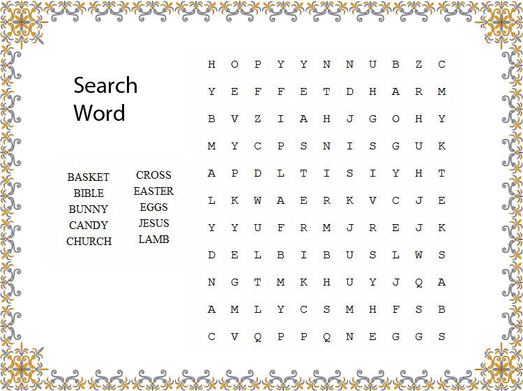 Religious Easter Printable Word Search Puzzles