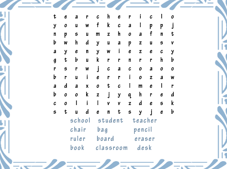School Word Search